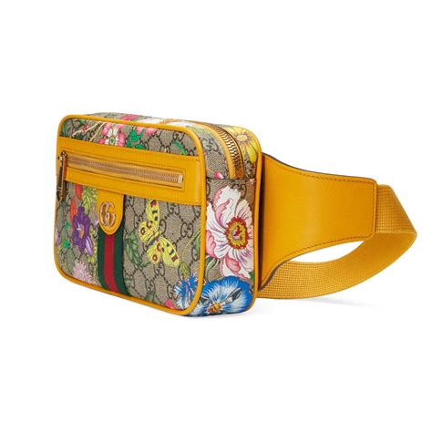 gucci black and yellow belt bag|gucci fanny pack with tiger.